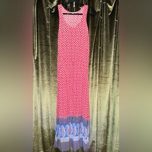 Beach Lunch Lounge maxi dress / red & blue